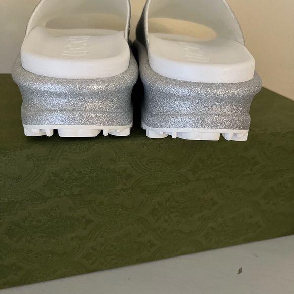 NEW GUCCI MIAMI GLITTER INTERLOCKING G PLATFORM SLIDES SANDALS G41 US 11 - Picture 11 of 13